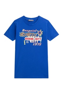 Синяя хлопковая футболка Bonpoint