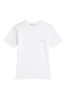 Белая футболка с вышитым логотипом Bonpoint