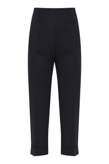 Черные укороченные брюки с подворотами Jil Sander