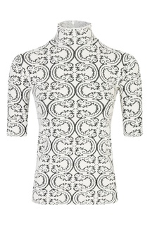Молочно-белая водолазка с узорами Jil Sander