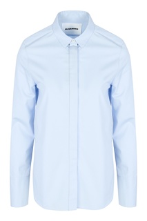 Голубая рубашка из хлопка Jil Sander