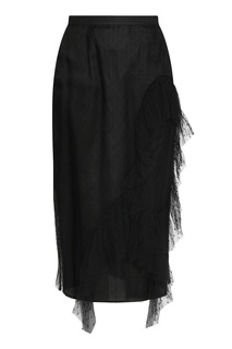 Черная юбка-карандаш с ажурным узором Antonio Marras