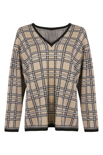 Бежевый джемпер из шерсти в клетку Antonio Marras