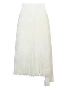 Белая плиссированная юбка с кружевом Ermanno Scervino