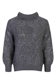 Серый свитер с кристаллами Ermanno Scervino