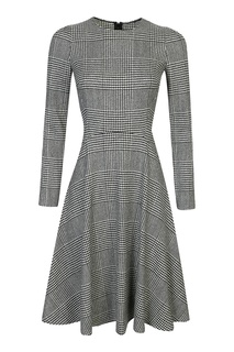 Серое шерстяное платье в клетку Ermanno Scervino