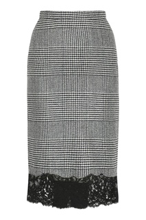 Серая шерстяная юбка с кружевом Ermanno Scervino