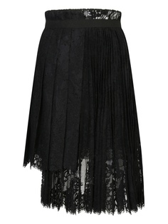 Черная асимметричная юбка с кружевом Ermanno Scervino