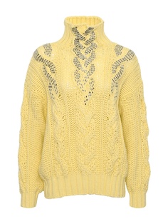 Желтый свитер с отделкой кристаллами Ermanno Scervino
