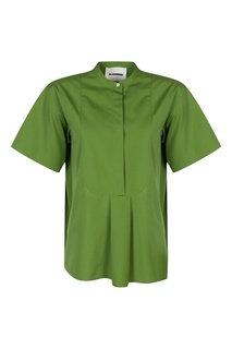 Зеленая хлопковая рубашка Jil Sander