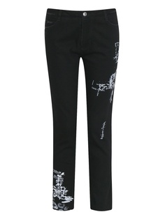 Черные джинсы с узорами Ermanno Scervino
