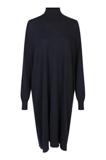 Темно-синее трикотажное платье Jil Sander
