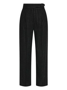 Свободные черные брюки в полоску Ermanno Scervino
