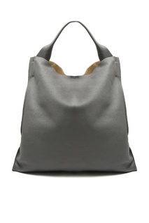 Серая кожаная сумка Jil Sander