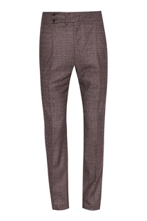 Бордовые брюки прямого кроя Isaia
