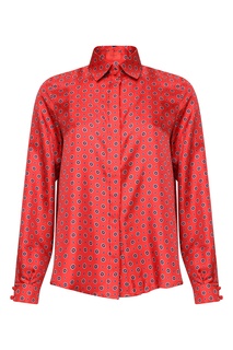Красная блуза с цветочным узором Isaia
