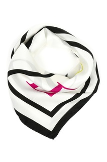 Белый шелковый платок с монограммами Marina Rinaldi