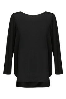 Черная блузка с асимметричным низом Marina Rinaldi