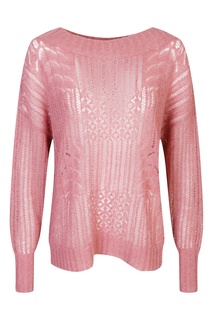 Розовый джемпер ажурной вязки Marina Rinaldi