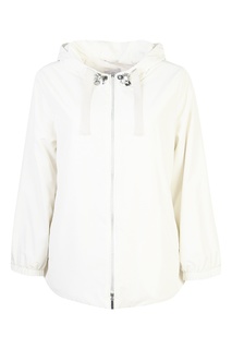 Белая куртка с капюшоном и декором Marina Rinaldi