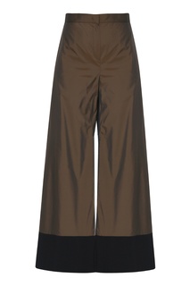 Широкие коричневые брюки с отделкой Marina Rinaldi
