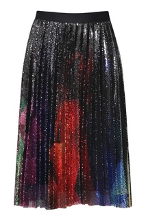 Плиссированная юбка-миди с разноцветными пайетками Marina Rinaldi