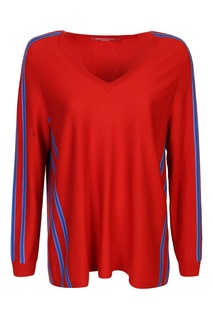 Красный пуловер с контрастной отделкой Marina Rinaldi