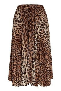Леопардовая плиссированная юбка миди Balenciaga