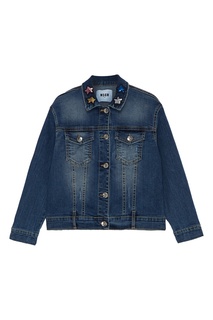 Джинсовая куртка с нашивками Msgm