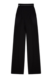 Черные шерстяные брюки клеш Msgm