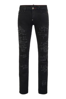 Черные джинсы с потертостями Philipp Plein