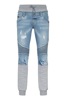 Голубые джинсовые джоггеры Philipp Plein