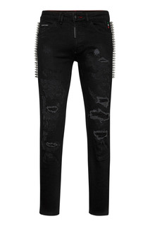 Черные джинсы с шипами Philipp Plein