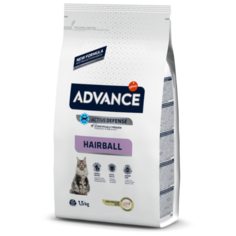 Корм для кошек Advance для вывода шерсти, с индейкой и с рисом 1.5 кг