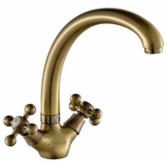 Смеситель для кухни (мойки) Zollen BR71420622 двухрычажный бронза