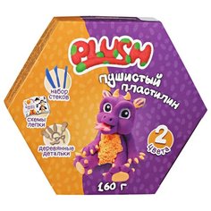 Пластилин PLUSH Пушистый фиолетовый + оранжевый 160 гр (PL02201808)
