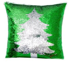 Чехол для подушки Collorista Хамелеон Елочка 40х40 см (3132437) зеленый/серебристый