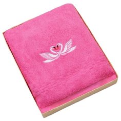 Collorista Полотенце Лебеди банное 50х90 см светло-розовый