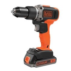 Ударная аккумуляторная дрель-шуруповерт BLACK+DECKER BCD003ME2K Li-Ion 2.5 А·ч 18 В х2 кейс 40 Н·м оранжевый/черный