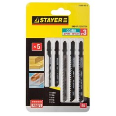 Набор пилок для лобзика STAYER Универсал 15980-H5-3 5 шт.