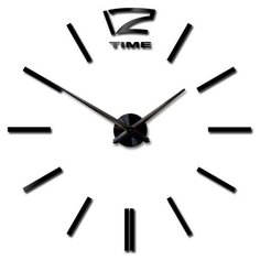 Часы настенные кварцевые 3D Decor Hard Wall Premium 100 см черный