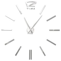Часы настенные кварцевые 3D Decor Hard Wall Standart 100 см серебро