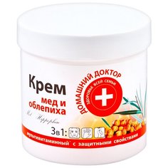 Крем для тела Домашний доктор Мед и облепиха, банка, 250 мл