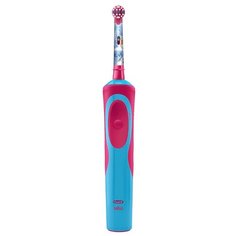 Электрическая зубная щетка Oral-B Stages Power Холодное сердце Эльза, Анна, Олаф D14.513 + зубная паста, красный/синий