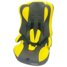 Автокресло группа 2/3 (15-36 кг) Мишутка LB 513 (без вкладыша), yellow/black dot