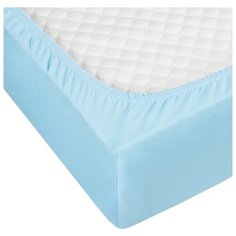 Простыня Селтекс трикотажная на резинке 90 х 200 см светло-голубой