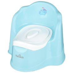 KidWick горшок Трон с крышкой голубой/белый