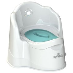 KidWick горшок Трон с крышкой белый/бирюзовый