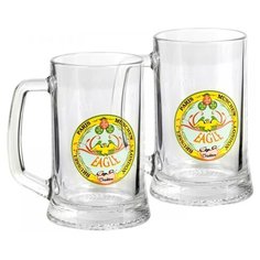 Luminarc Набор кружек для пива Drezden декорированных 500 мл 2 шт прозрачные с рисунком