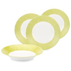 Luminarc Набор суповых тарелок Medicis 23 см 4 шт белый/зеленый